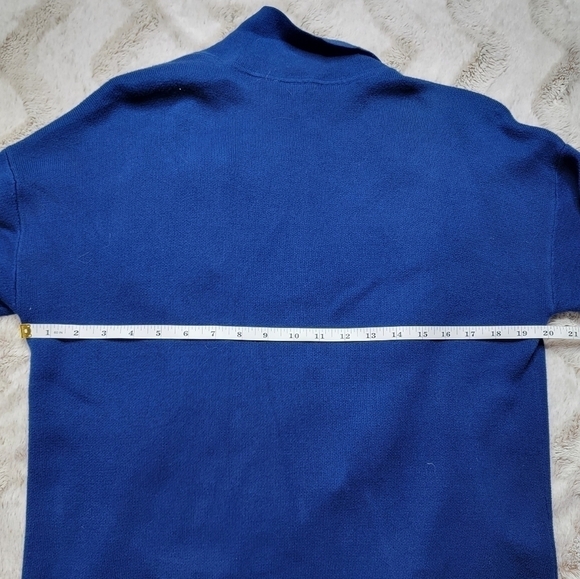 Bela NYC 100% Pima Cotton Royal Blue Long Sleeve Open Cardigan Sweater Size 2 - Picture 10 of 11